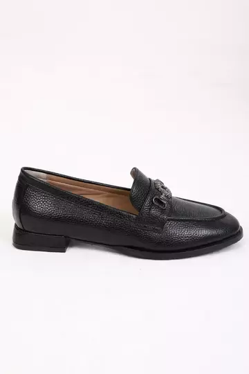 Kadın Yeşil Loafer Aksesuar Detaylı