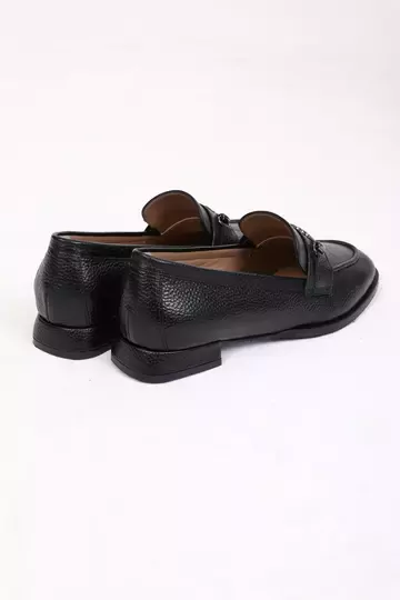 Kadın Yeşil Loafer Aksesuar Detaylı