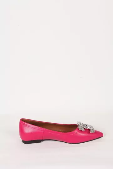 Kadın Deri Babet Fuşya