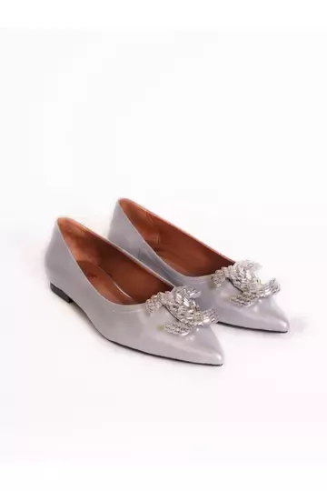 Kadın Deri Babet Aksesuarlı Fuşya