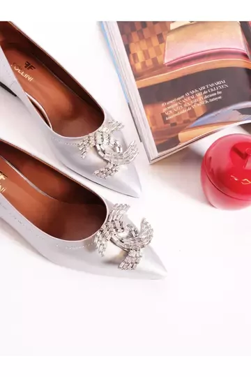 Kadın Deri Babet Aksesuarlı Fuşya