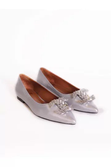 Kadın Deri Babet Aksesuarlı Fuşya