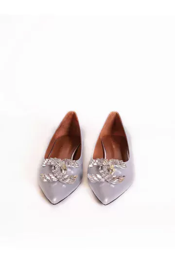 Kadın Deri Babet Aksesuarlı Fuşya