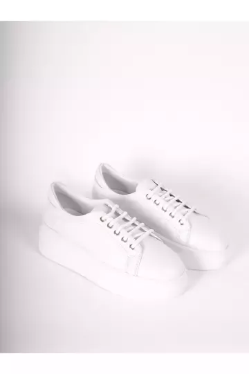 Kadın Deri Sneaker Vizon