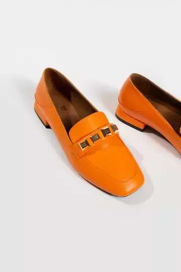 Kadın Deri Babet Aksesuar Detaylı