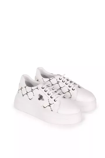 Kadın Hakiki Deri Aksesuar Detaylı Sneaker