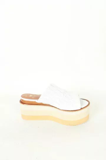 Kadın Deri Terlik Dolgu Topuk Vizon