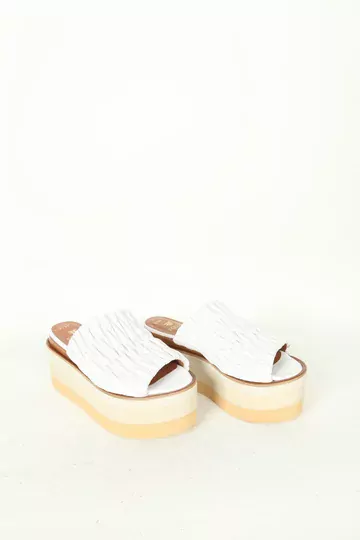 Kadın Deri Terlik Dolgu Topuk Vizon