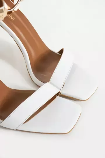 Kadın Siyah Hakiki Deri Bilek Detaylı Topuklu Ayakkabı