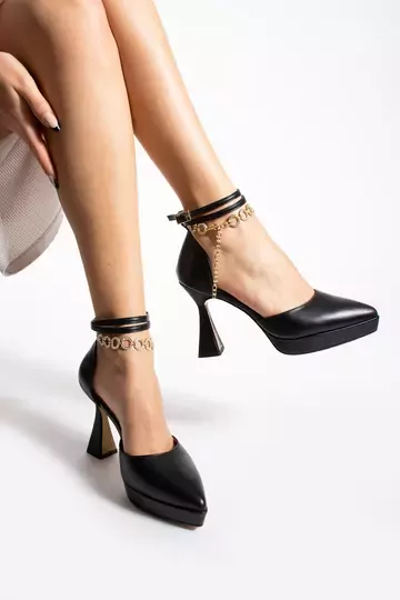 Kadın Platformlu Bilek Taş Detaylı Topuklu Ayakkabı