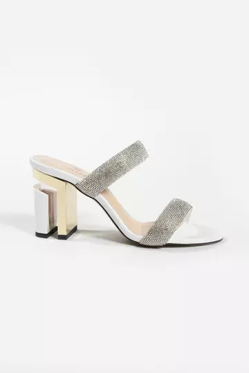 Kadın Hakiki Deri Taş Ve Topuk Detaylı Terlik