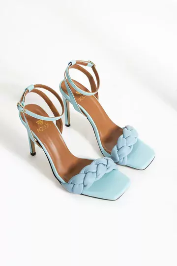 Kadın Deri Ayakkabı Aksesuar Detaylı Mavi