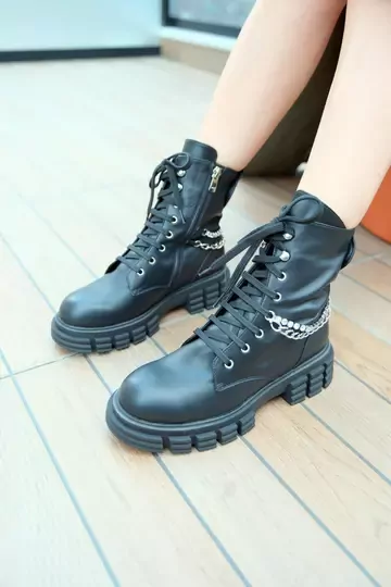 Kadın Deri Bot Siyah