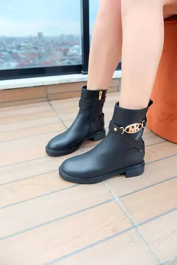 Kadın Siyah Hakiki Deri Bot
