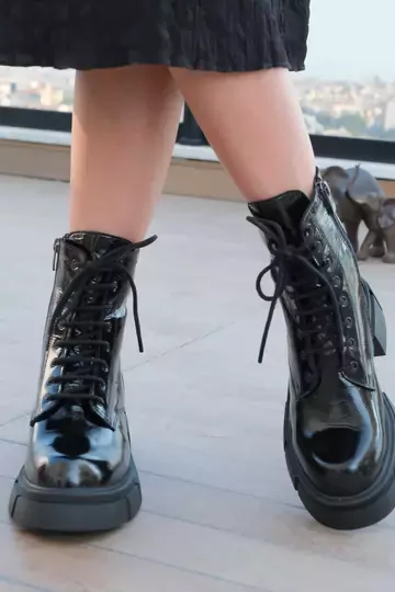 Kadın Bej Hakiki Deri Bot