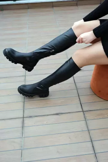 Kadın Deri Çizme Streç