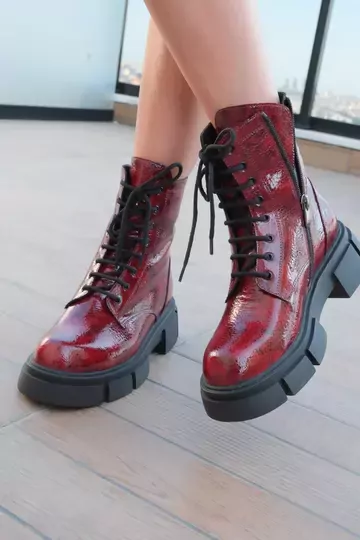 Kadın Bej Hakiki Deri Bot