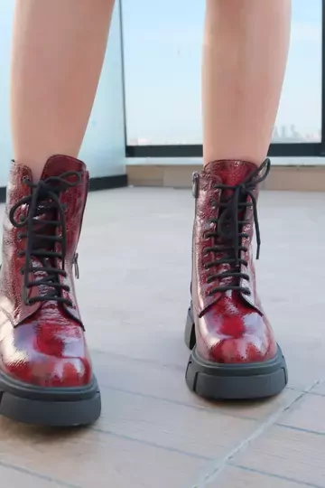 Kadın Bej Hakiki Deri Bot