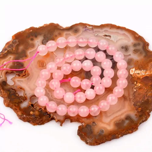 Pembe Kuvars 8mm Dizi Taş