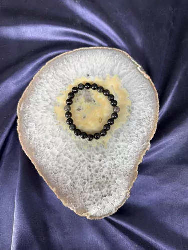 SİLVER SHİNE OBSİDYEN 8 MM BİLEKLİK