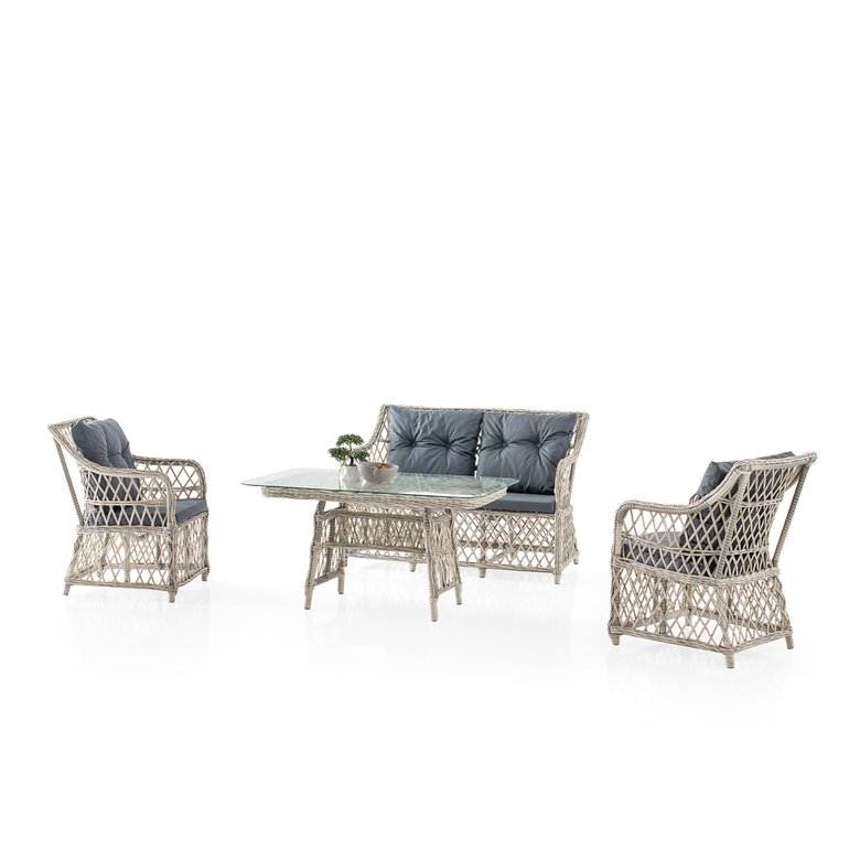 Floray Rattan Çay Takımı
