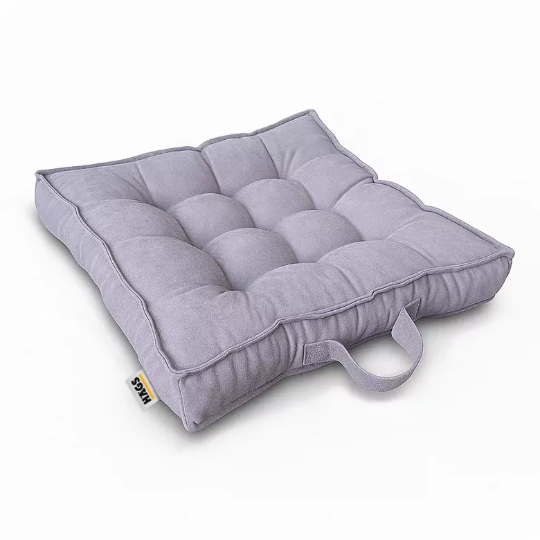 Haegs Sandalye Minderi, Çift Kenarlı, Taşıma Kulplu, Punterez Puntolu Elyaf Dolgulu Mutfak Yemek Sandalyeleri için Kare Oturma Minderi, Ofis Masası için Yumuşak Konforlu Minder 42x42x6 cm - Gri