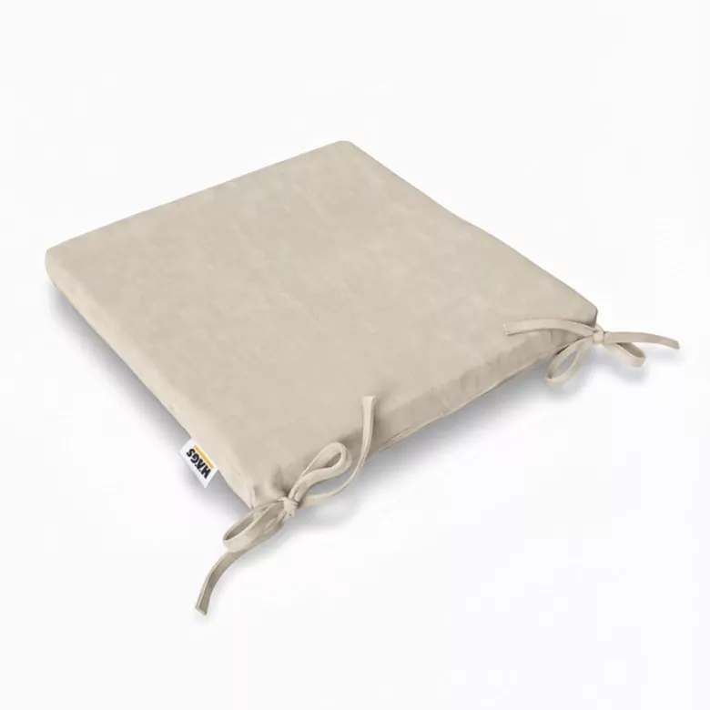 Haegs Sandalye Minderi, Süngerli, Yemek Sandalyeleri için Sünger Kare Minder Mutfak Sandalye Minderleri Yemek Sandalyeleri için Bağcıklı Kaymaz Sandalye Minderleri 22 Dens, 42x42x5cm Bej