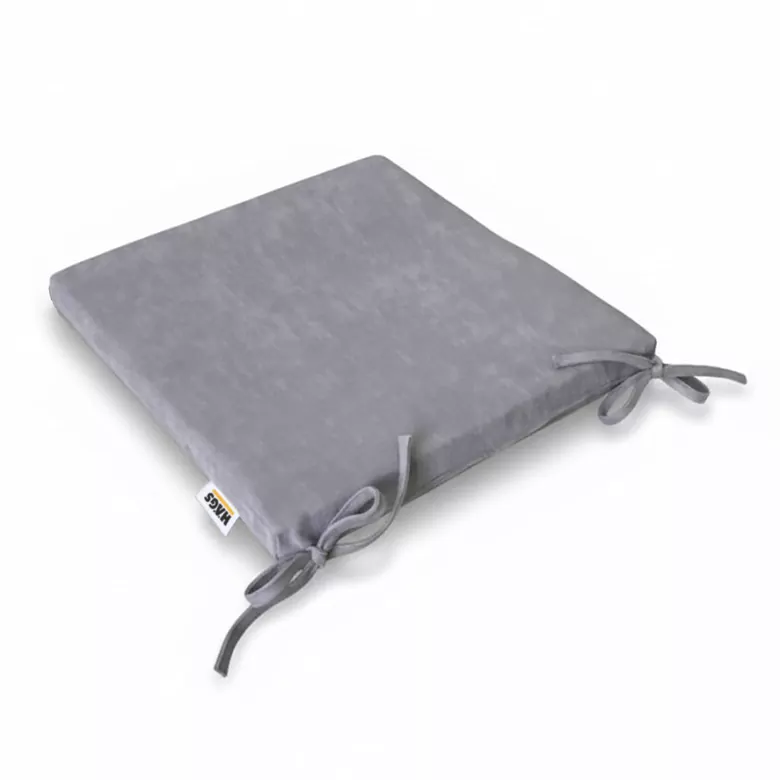 Haegs Sandalye Minderi, Süngerli, Yemek Sandalyeleri için Sünger Kare Minder Mutfak Sandalye Minderleri Yemek Sandalyeleri için Bağcıklı Kaymaz Sandalye Minderleri 22 Dens, 42x42x5cm Gri