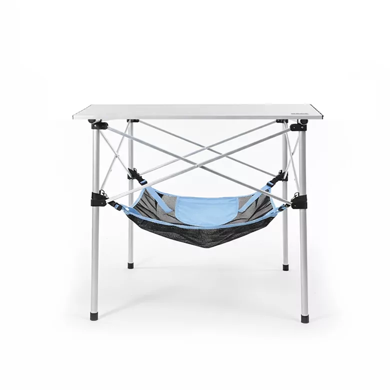 Masa Altı Saklama Filesi, Kamp Piknik Outdoor için Masa Altı Kamp Malzemeleri Eşya Depolama, Düzenleyici Organizer Kese Hurç File - M - 45x45 cm - Mavi