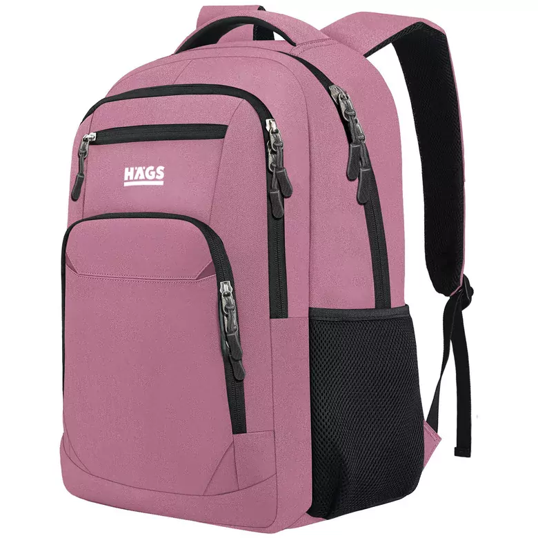 Haegs Laptop Sırt Çantası, Multi Cepli İş Seyahat Çantası, Dizüstü Bilgisayar Sırt Çantası, Suya Dayanıklı, Kolej Bilgisayar Çantası, Kadınlar ve Erkekler İçin Çok Bölmeli Organizer Çanta - Pembe