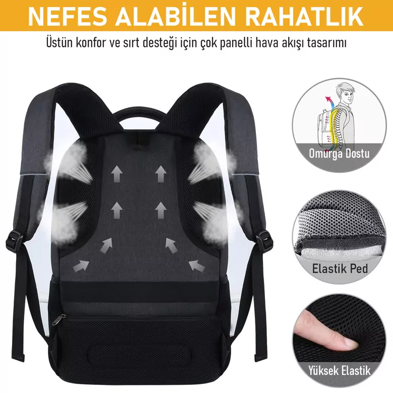 Haegs Laptop Sırt Çantası, Multi Cepli İş Seyahat Çantası, Dizüstü Bilgisayar Sırt Çantası, Suya Dayanıklı, Kolej Bilgisayar Çantası, Kadınlar ve Erkekler İçin Çok Bölmeli Organizer Çanta - Koyu Mavi