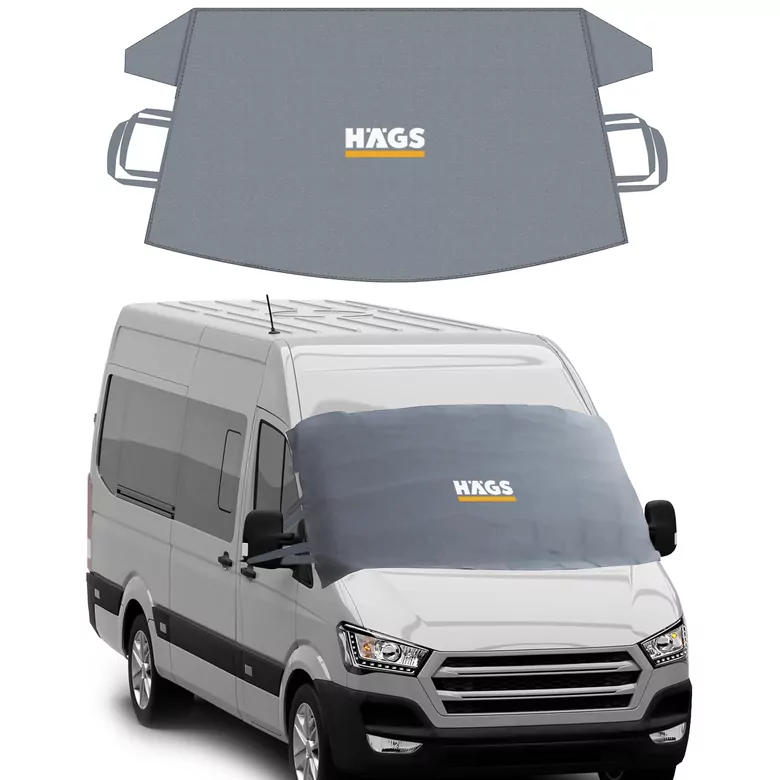 Haegs Buz ve Kar Önleyici Araç Ön Cam Örtüsü Brandası | Ağır Hizmet Tipi 600D Oxford Kumaş | Arabalar, SUV`lar, Kamyonetler İçin Oto Ön Cam Koruyucu Güneşlik | Don Örtüsü (198x114cm) XXL - Gri