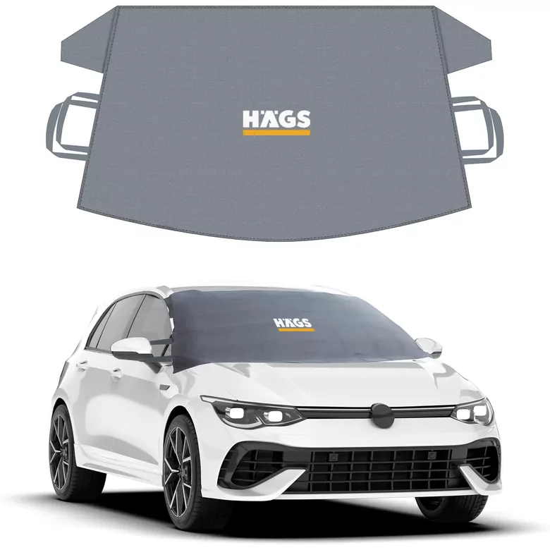 Haegs Buz ve Kar Önleyici Araç Ön Cam Örtüsü Brandası | Ağır Hizmet Tipi 600D Oxford Kumaş | Arabalar, SUV`lar, Kamyonetler İçin Oto Ön Cam Koruyucu Güneşlik | Don Örtüsü (162x106cm) S - Gri