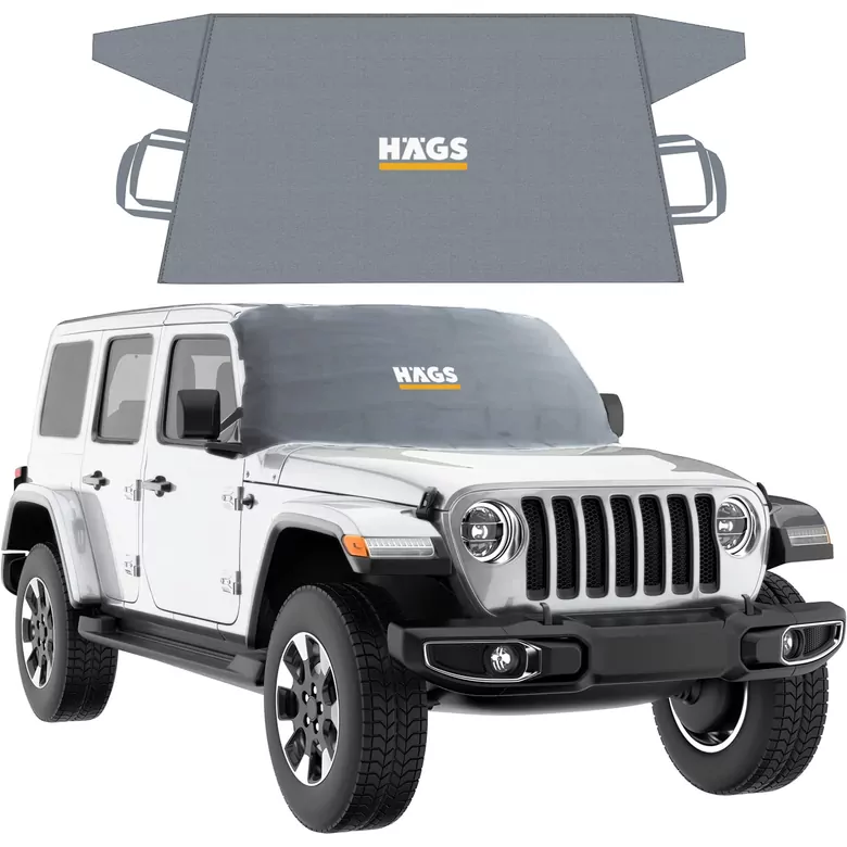 Haegs Buz ve Kar Önleyici Araç Ön Cam Örtüsü Brandası | Ağır Hizmet Tipi 600D Oxford Kumaş | Arabalar, SUV`lar, Kamyonetler İçin Oto Ön Cam Koruyucu Güneşlik | Don Örtüsü (165x76cm) XS - Gri
