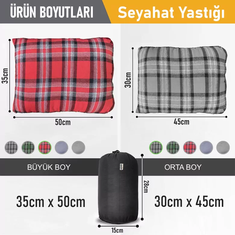 Haegs Kamp Yastığı, Seyahat Yastığı, Silikon Elyaf Dolgulu Hafif Küçük Yastık, Orta Sertlikte, Nefes Alabilir Kılıf, Kamp, Uçak ve Araba İçin İdeal 35x50cm Flanel Yeşil