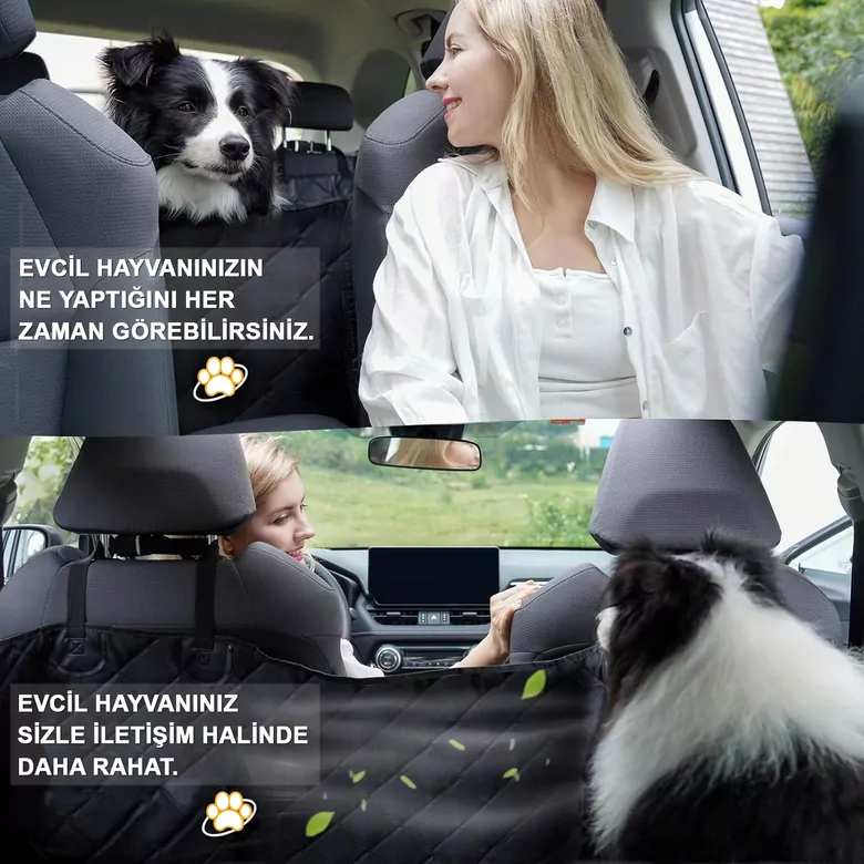 Haegs Evcil Hayvan için Araba Koltuk Kılıfı, Oto Köpek Koltuk Örtüsü, Su Geçirmez Hamak 600D Ağır Hizmet Tipi Çizilmeye Dayanıklı Kaymaz Bagaj Köpek Örtüsü Araba Pickup ve SUV`lar için- Siyah