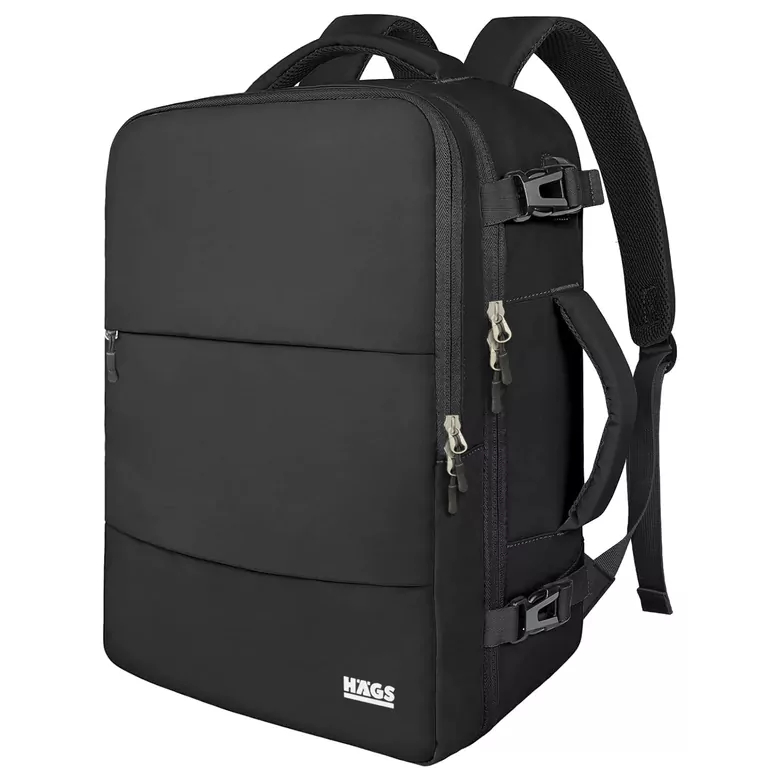 Haegs Seyahat Sırt Çantası, Laptop Sırt Çantası Hafif El Çantası Küçük Bavul Valiz, Uçak Onaylı Bagaj Çantası, Erkek ve Bayan İçin, 15.6 inç Notebook Dizüstü Bilgisayar Laptop Macbook Çantası, Siyah