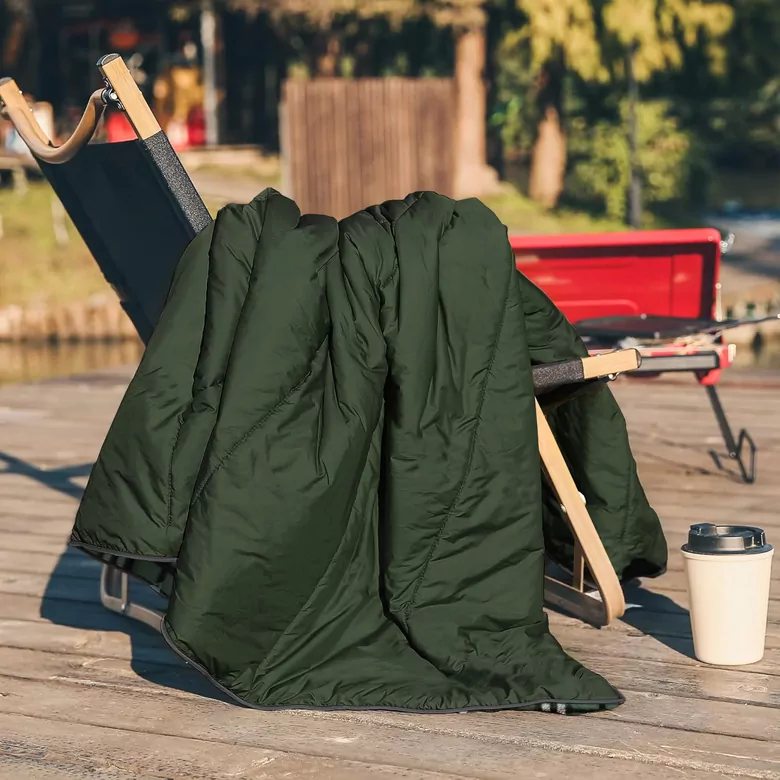 Haegs Flanel Kamp Battaniyesi, Seyahat Yorganı Dış Mekan Hafif Kompakt Outdoor Kamp Çadır Karavan Battaniye 215-150 cm Haki