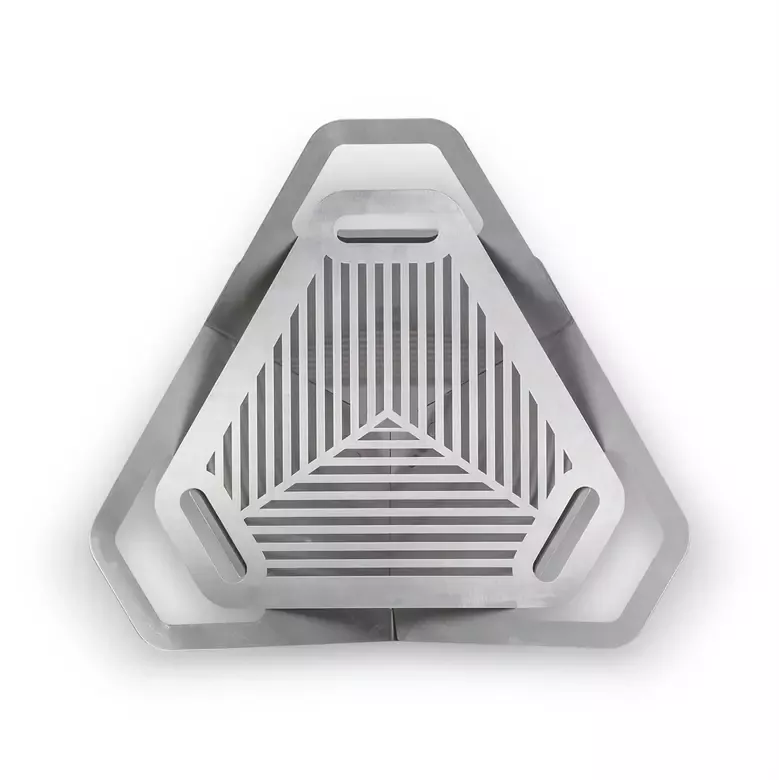Haegs Fire Pit Portatif Ateş Çukuru Paslanmaz Çelik Krom BBQ Grill Izgaralı, Kamp Ateşi, Kolay Taşınabilir Odun Kömür Dış Mekan Outdoor Barbekü Mangal (56cm x 56cm)