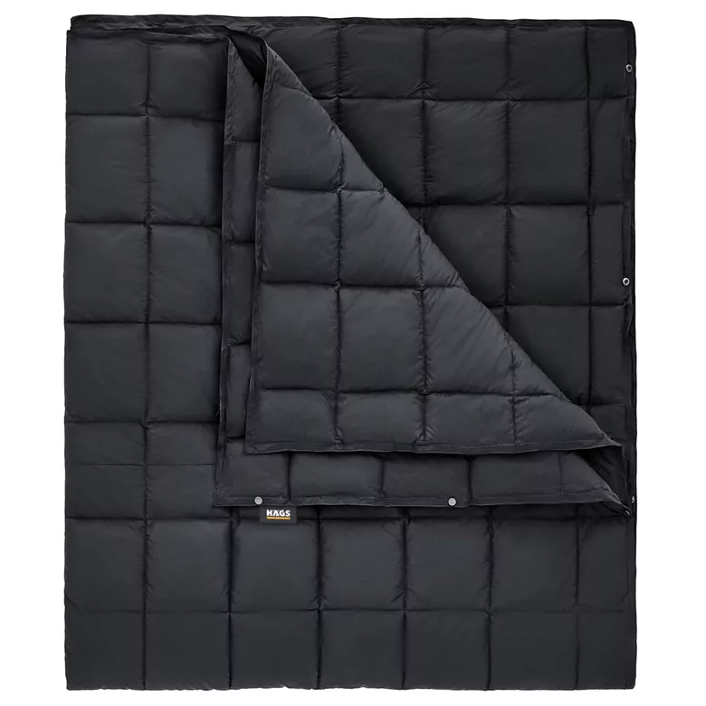 Haegs Kamp Battaniyesi - Dış Mekan Hafif Kompakt Seyahat Yorganı Kamp Yürüyüş Outdoor Şal, Battaniye 200-150 cm Siyah