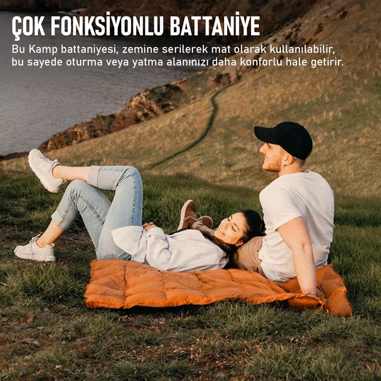 Haegs Kamp Battaniyesi - Dış Mekan Hafif Kompakt Seyahat Yorganı Kamp Yürüyüş Outdoor Şal, Battaniye 200-150 cm Siyah