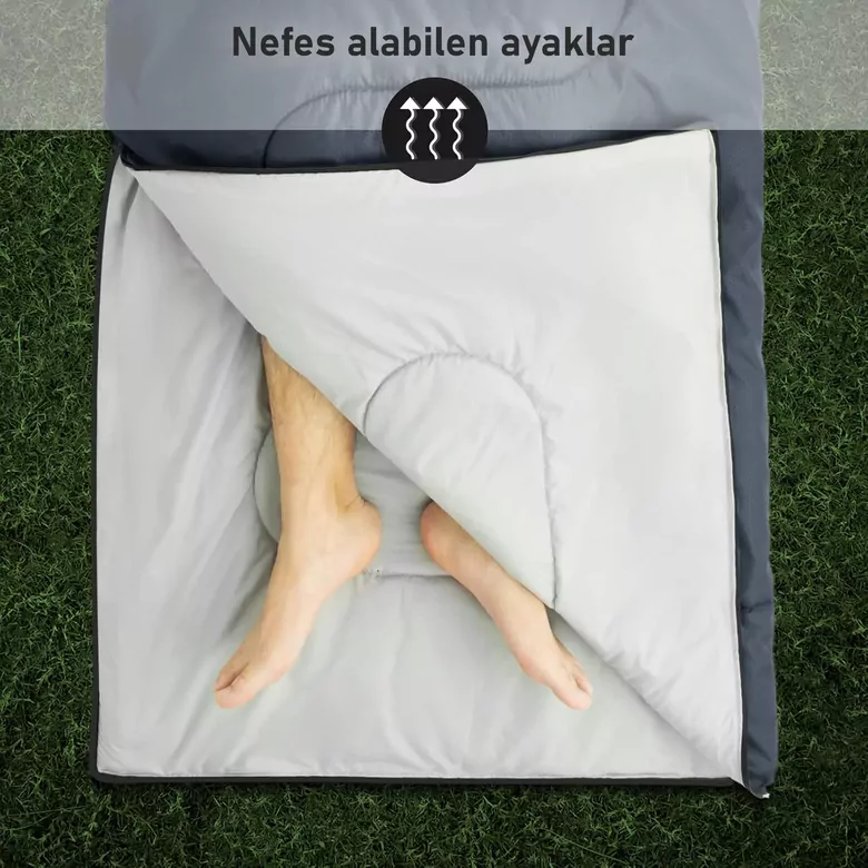 Haegs Uyku Tulumu, Battaniye, Kamp Uyku Tulumu, Outdoor Dış Mekan Çadır Karavan, 3 - 4 Mevsim, Yazlık Uyku Tulumu - Kış Uyku Tulumu, Ultra Hafif, Sıcak ve Kompakt - Antrasit