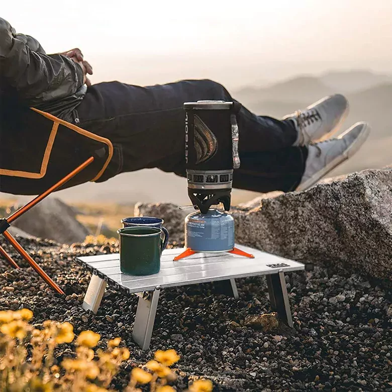 Haegs Portatif Küçük Masa Alüminyum Ultra hafif Katlanır Mini Masa - Plaj, Piknik, Kamp, Balıkçı, Outdoor Küçük Sehpa Masa - Gümüş