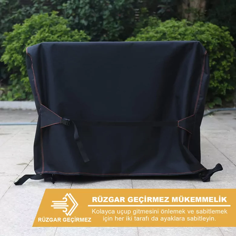 Haegs Bahçe Mobilyası Örtüsü, 150-150-74cm, Ağır Hizmet Oxford Kumaş, Su Geçirmez, Dış Mekan Veranda Masa Örtüsü, Havalandırmalı Masa ve Sandalye Koruma Kılıfı
