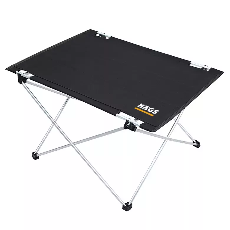 HAEGS Ultralight Katlanır Kamp Masası, Piknik, BBQ, Balıkçılık, Avcılık, Plaj, Hiking için Taşınabilir Kompakt Roll Up Outdoor Kamp Masası Medium - Siyah
