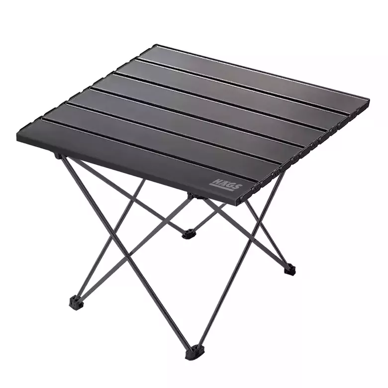 HAEGS Full Alüminyum Katlanır Kamp Masası, Piknik, BBQ, Balıkçılık, Avcılık, Plaj, Hiking için Kolay Taşınabilir Kompakt Outdoor Ultra Hafif Kamp Masası Small - Siyah