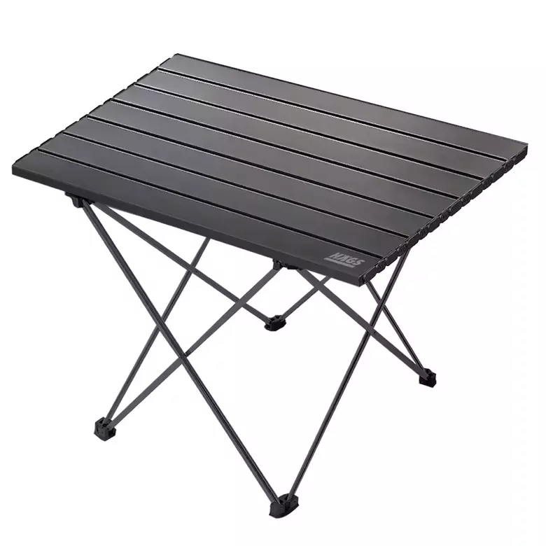 HAEGS Full Alüminyum Katlanır Kamp Masası, Piknik, BBQ, Balıkçılık, Avcılık, Plaj, Hiking için Kolay Taşınabilir Kompakt Outdoor Ultra Hafif Kamp Masası Medium - Siyah