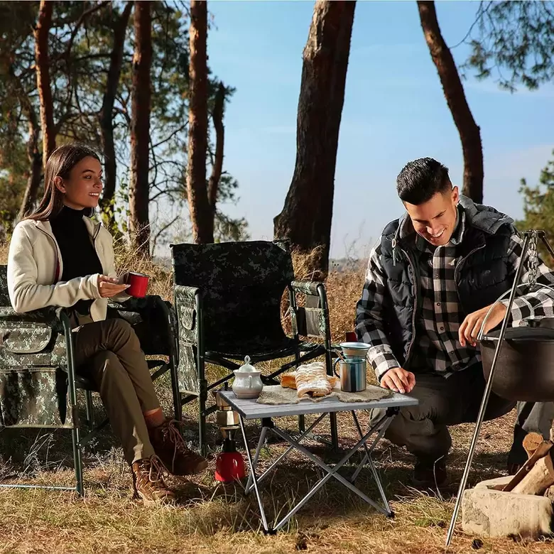 HAEGS Full Alüminyum Katlanır Kamp Masası, Piknik, BBQ, Balıkçılık, Avcılık, Plaj, Hiking için Kolay Taşınabilir Kompakt Outdoor Ultra Hafif Kamp Masası Large - Gümüş