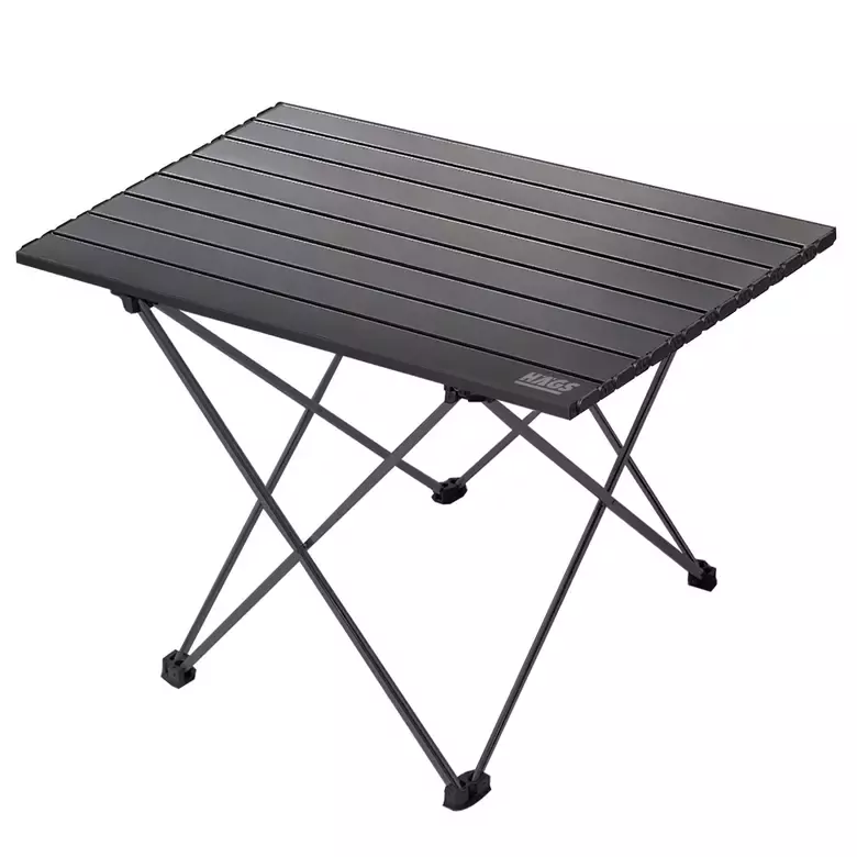 HAEGS Full Alüminyum Katlanır Kamp Masası, Piknik, BBQ, Balıkçılık, Avcılık, Plaj, Hiking için Kolay Taşınabilir Kompakt Outdoor Ultra Hafif Kamp Masası Large - Siyah