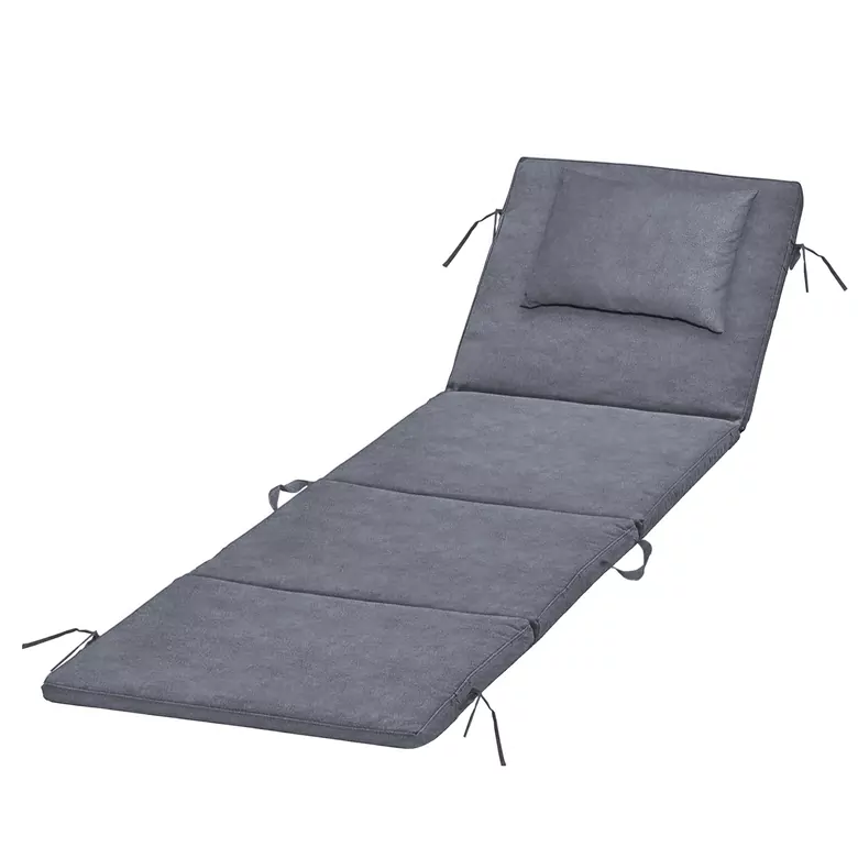 Haegs Plaj Minderi, Plaj Çantası Tasarımlı, Katlanır Plaj Matı, Yastıklı, Plaj Şezlong Minderleri,  22 Dens 180x53x2cm - Gri